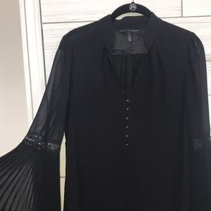 Pleated bell sleeve blouse